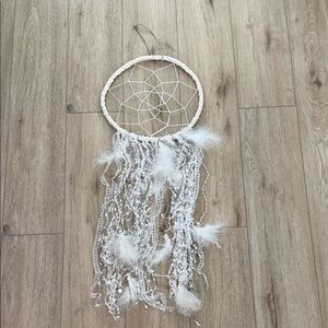 Large White Dreamcatcher with Feathers